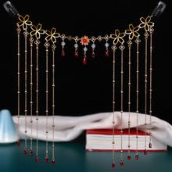 Vintage Tassel Head Chain Crystal Teardrop Forehead Jewelry Hair Accessory